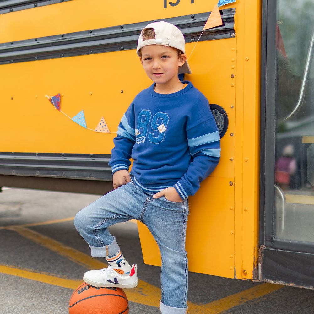 Regular fit blue jeans, child