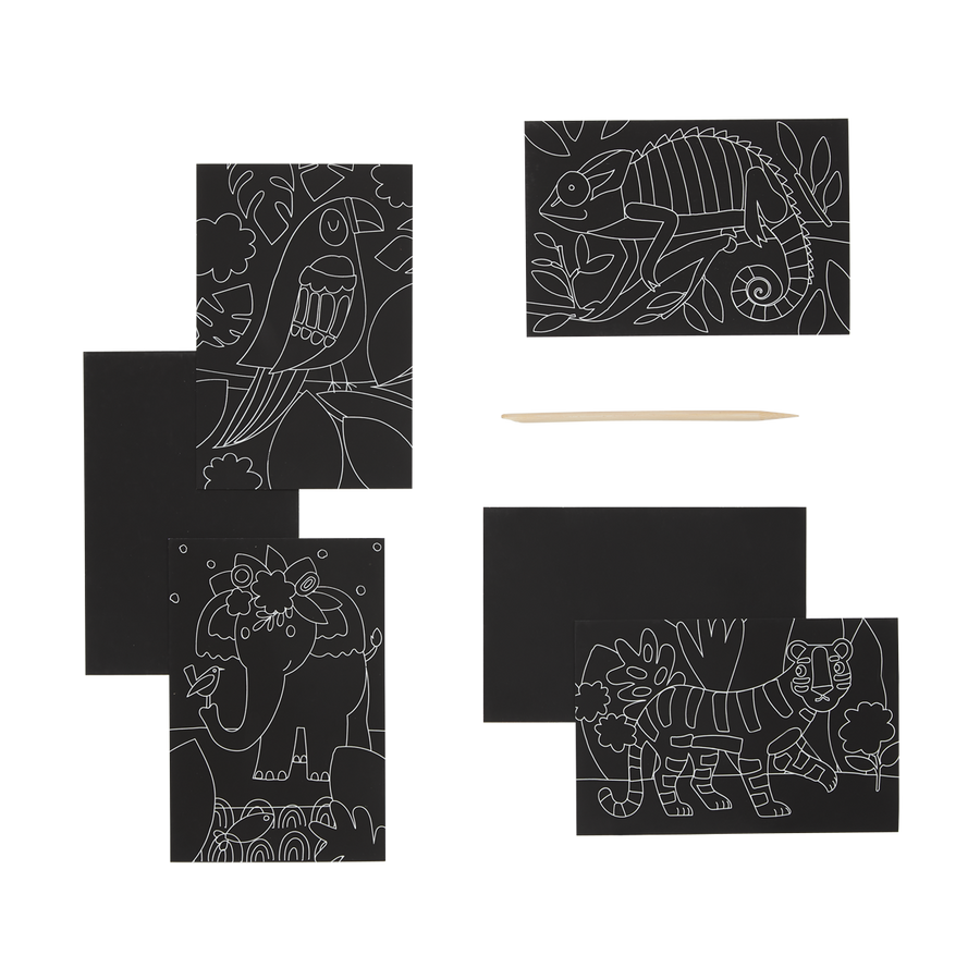 jungle fun scratch and scribble mini scratch art kit