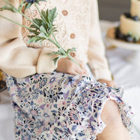 LONG WHITE SKIRT WITH RUFFLES AND A FLORAL PRINT IN VISCOSE, CHILD