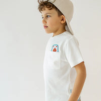 Cream T-shirt with back illustration, child