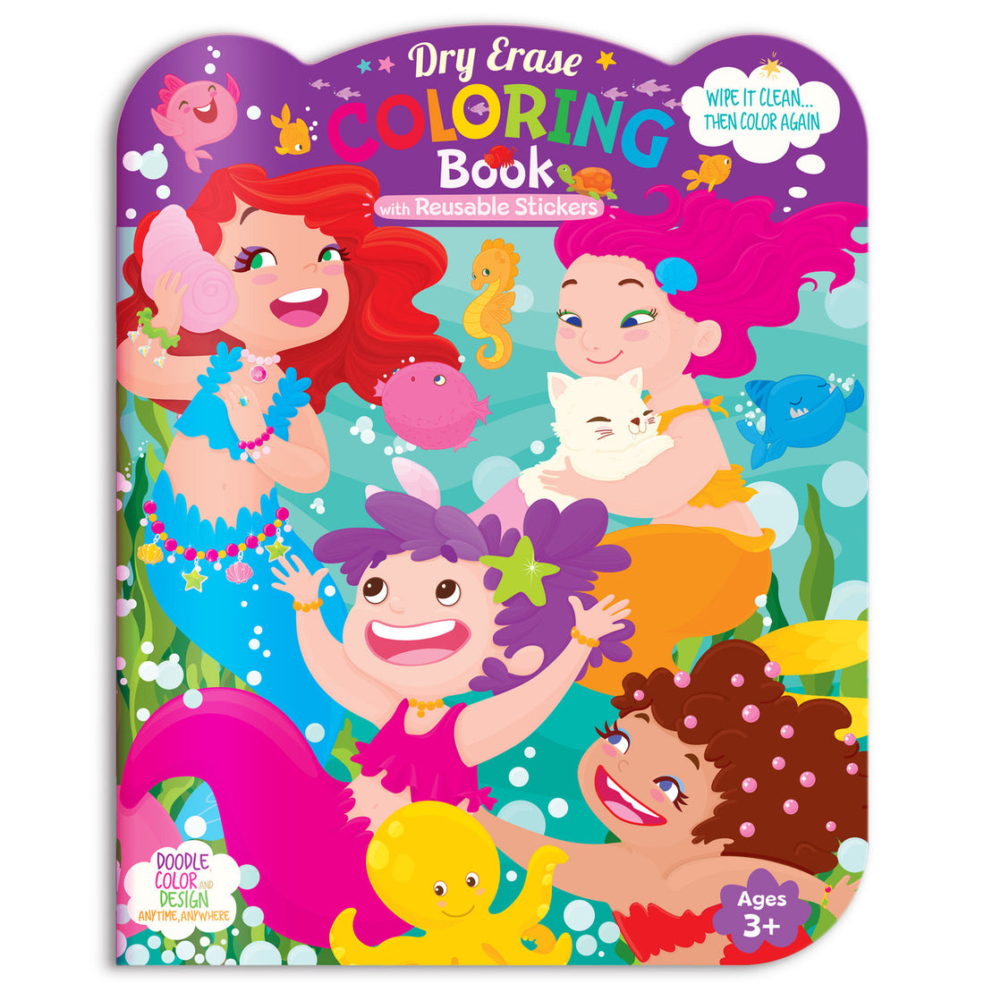 Dry Erase Coloring Book - Magical Mermaids