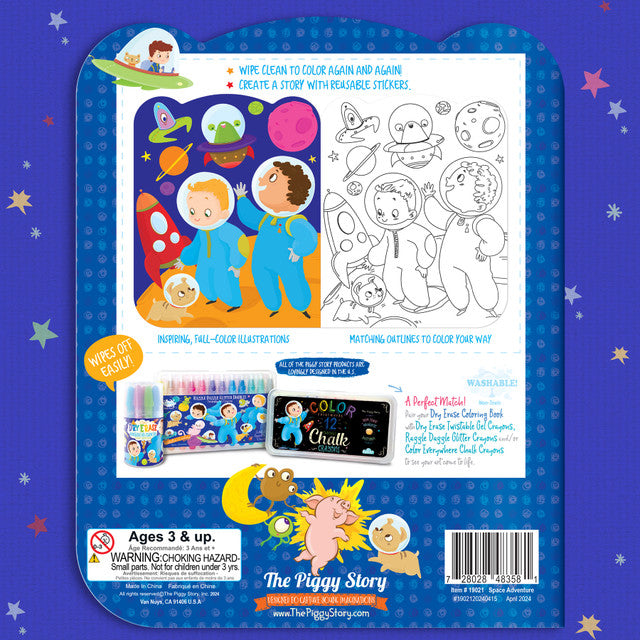 Dry Erase Coloring Book - Space Adventure