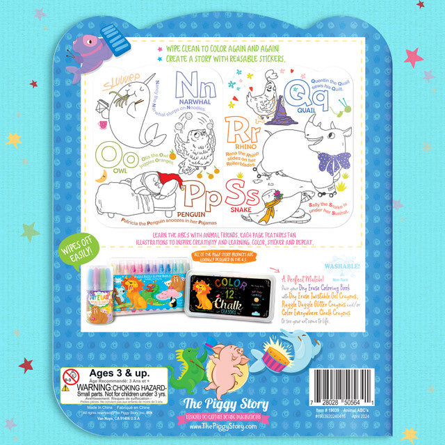 Dry Erase Coloring Book - Animal ABC