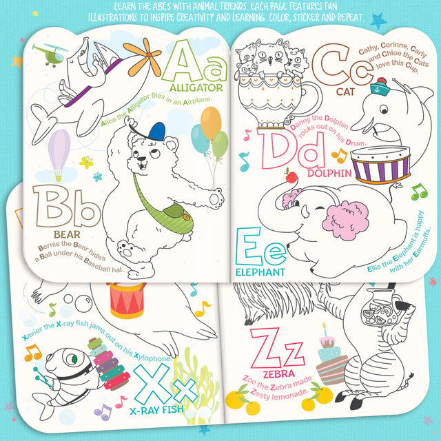 Dry Erase Coloring Book - Animal ABC