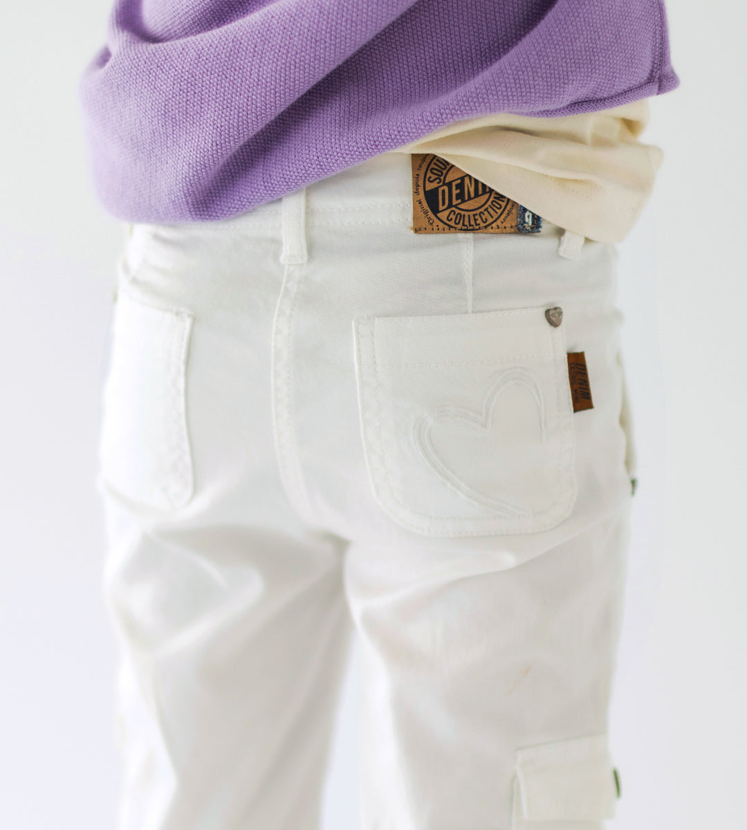 CREAM JEANS WITH CARGO POCKETS, CHILD