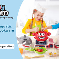 Kids Kitchen Cooking Toy Set Pretend Play Cookware Playset