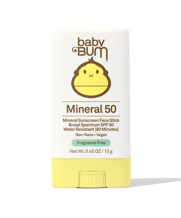 Baby Bum SPF 50 Mineral Sunscreen Face Stick Fragrance Free - 0.45 oz