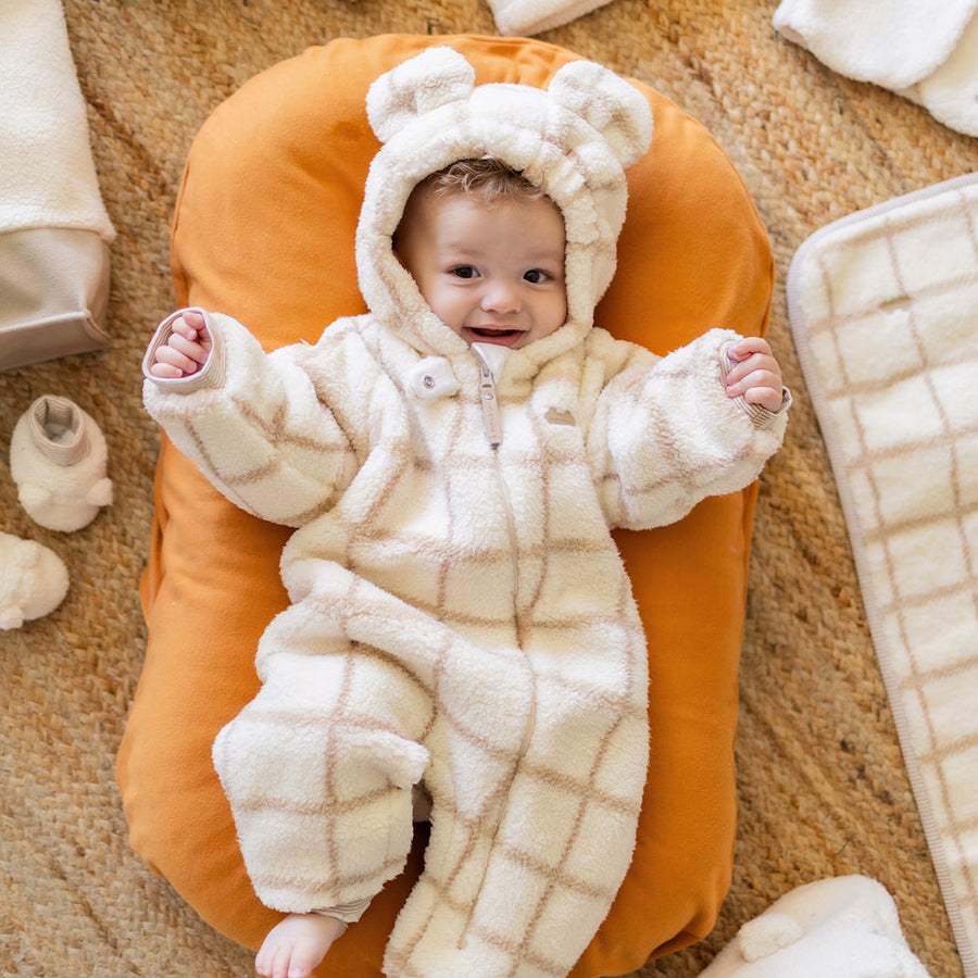 Cream sherpa one piece, newborn