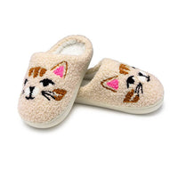 Indoor / Outdoor Slippers - Kids - Kitty Cat Faces - Cream