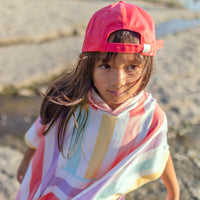 PINK CAP WITH ROUNDED PEAK AND EMBROIDERY, CHILD