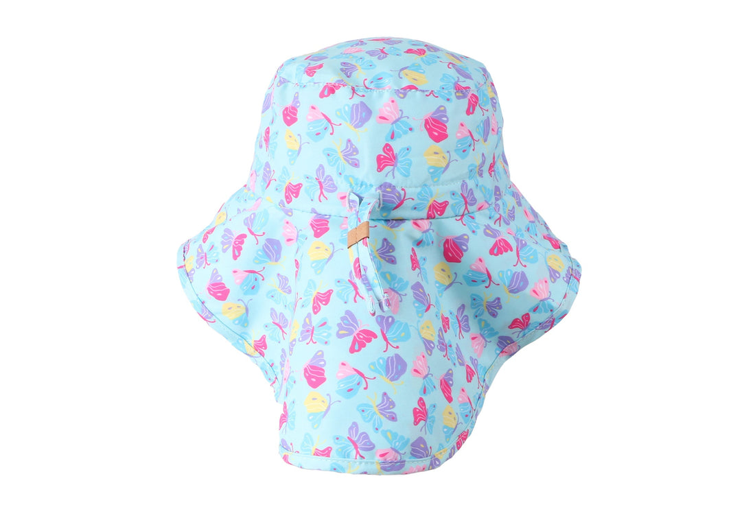 Sun Hat with Neck Cape - Butterfly