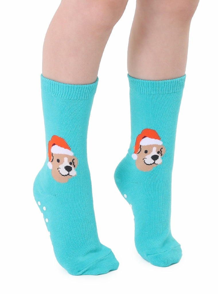SANTA PUPPY 3D KIDS CREW SOCK