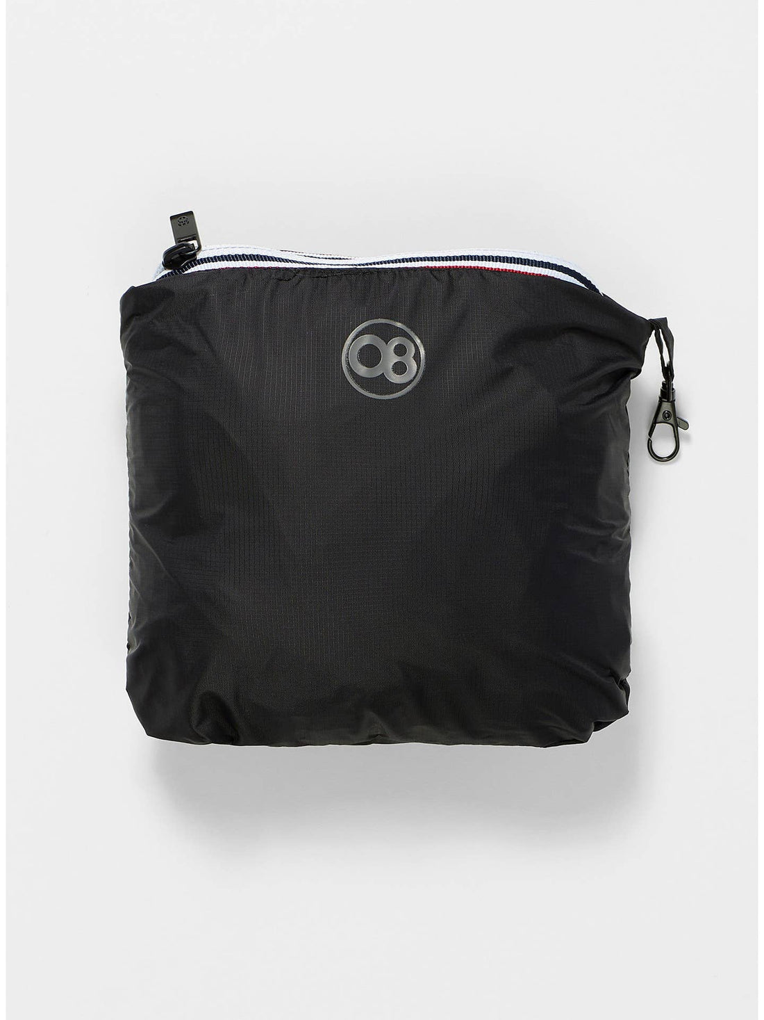 Sam - Kids Black Full Zip Packable Rain Jacket