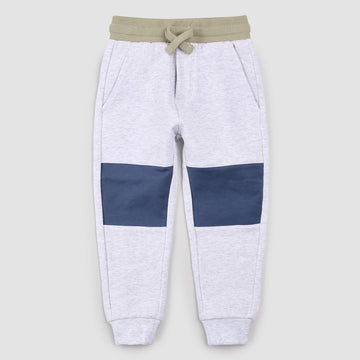 Blue Patched Light Grey Joggers