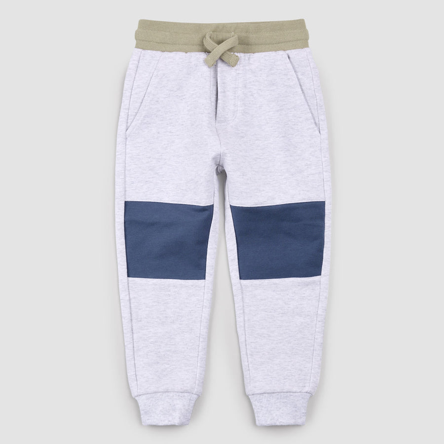 Blue Patched Light Grey Joggers