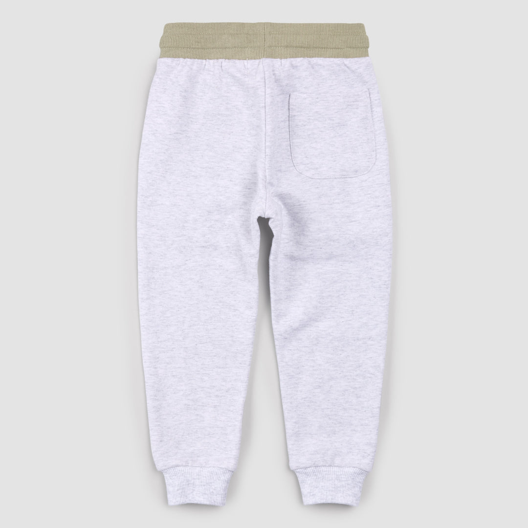 Blue Patched Light Grey Joggers