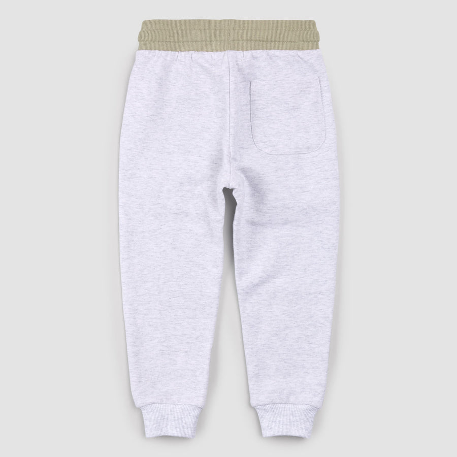 Blue Patched Light Grey Joggers