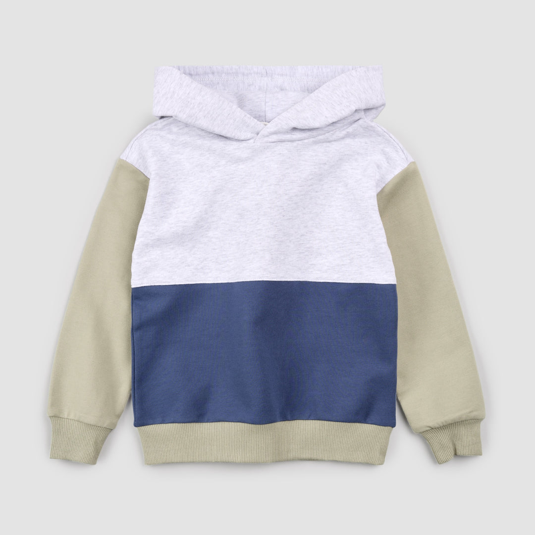 Blue Color Block Hoodie