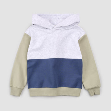 Blue Color Block Hoodie