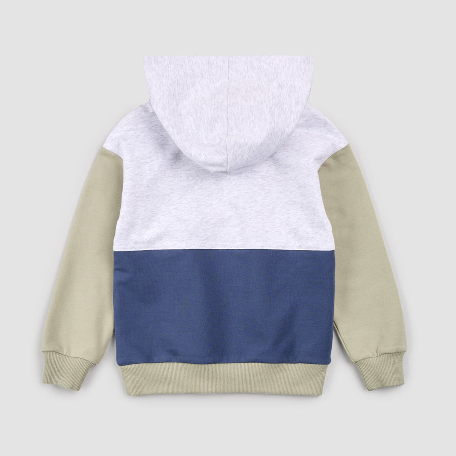 Blue Color Block Hoodie