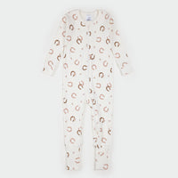 Horseshoe Print on Antique White Convertible Ribbed Sleeper