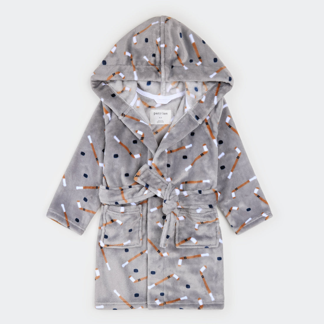 Slapstick Print on Indigo Plush Robe