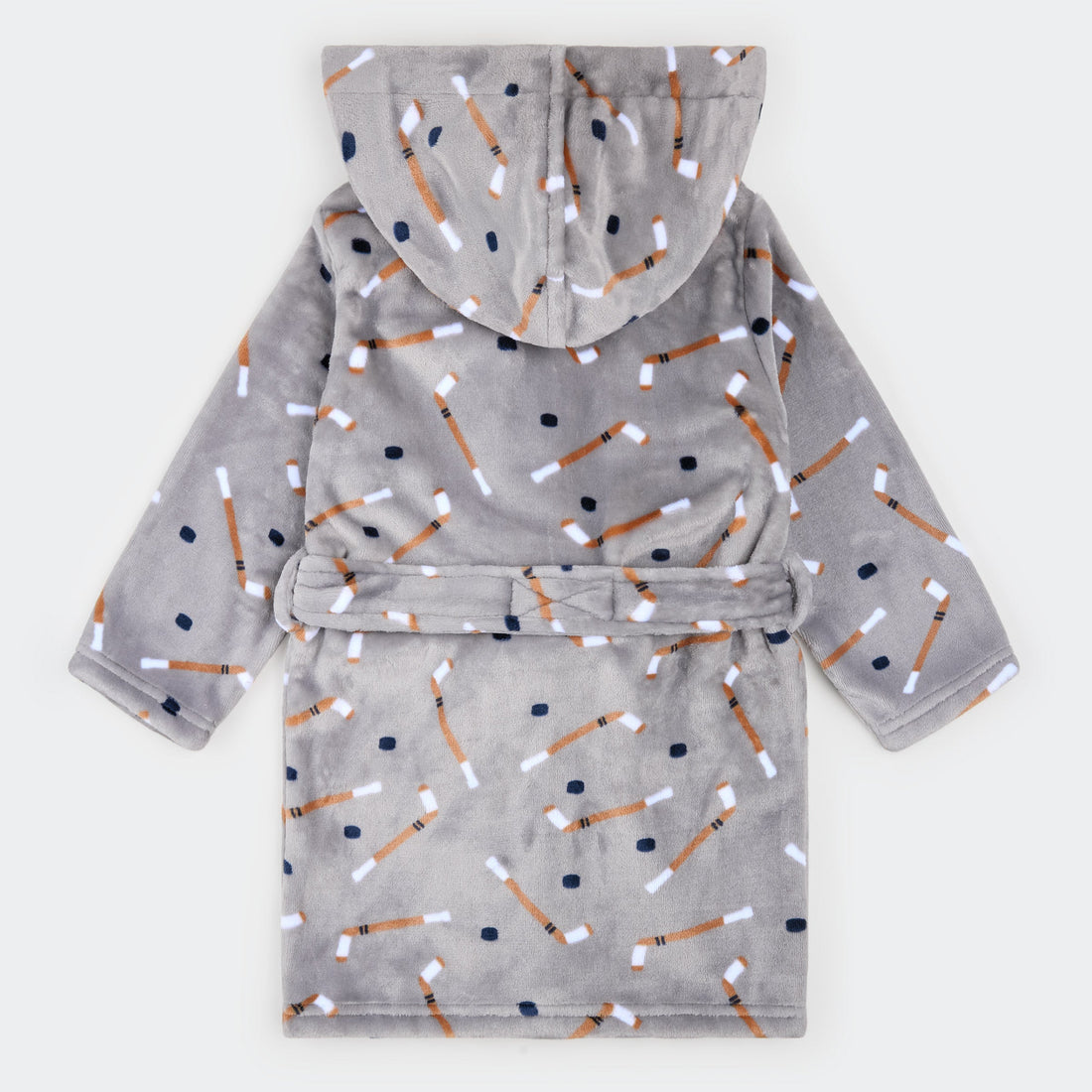 Slapstick Print on Indigo Plush Robe