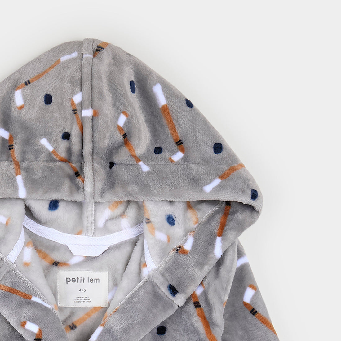 Slapstick Print on Indigo Plush Robe