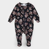 Vintage Rosebud Print on Black LunaKnit Sleeper