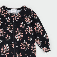 Vintage Rosebud Print on Black LunaKnit Sleeper