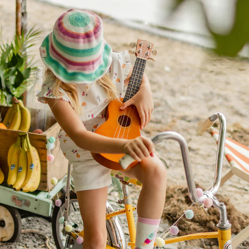 Colorful striped crochet hat, child