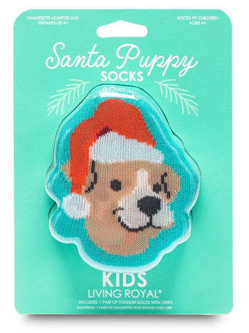 SANTA PUPPY 3D KIDS CREW SOCK