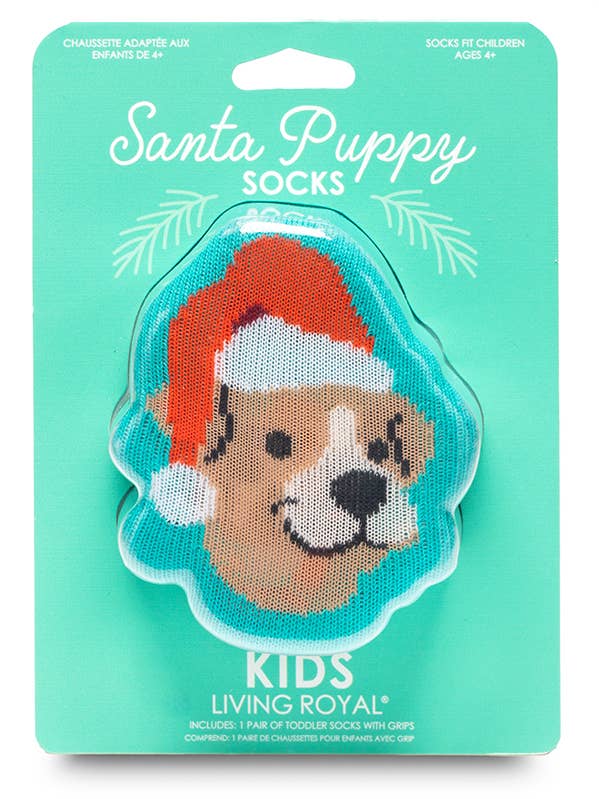 SANTA PUPPY 3D KIDS CREW SOCK