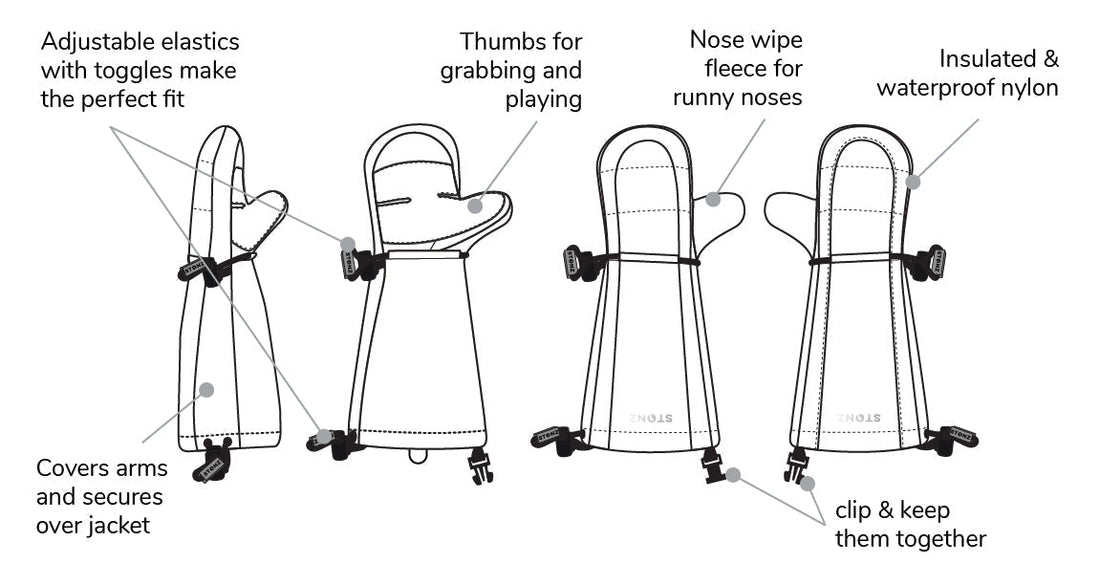 Snow Mitts - Kid [Black-Grey]