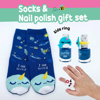 Narwhal Nail & Socks Gift Set (4-7Y)