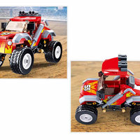 Off-Road Red Monster Car Building Brick Kit (150 pcs)