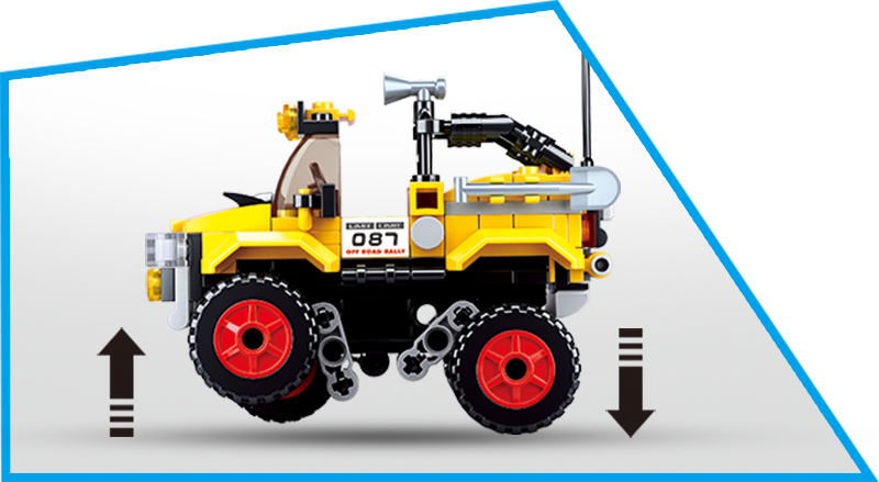 Car Club Offroad Car Building Brick Kit, Yellow (149 pcs)