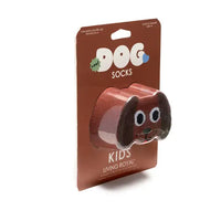 3D Packaged Crew Socks - Kids - Puppy Dog - Brown