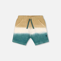 French Terry Short Gradient Beige And Teal