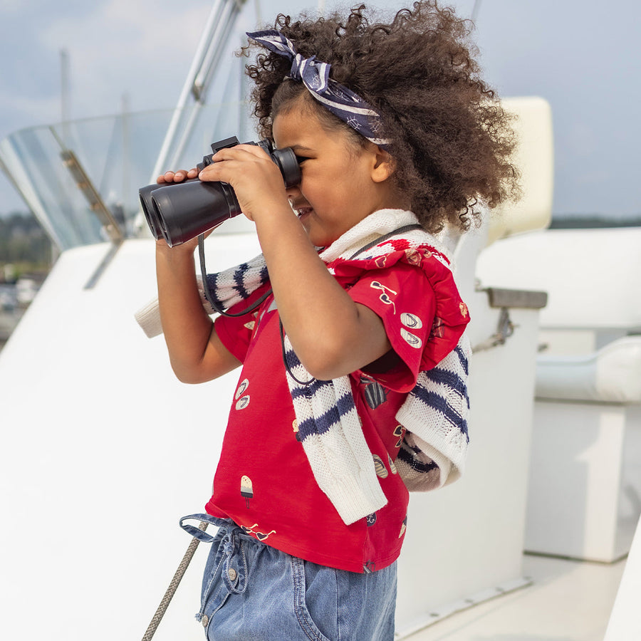 RED T-SHIRT WITH ALL OVER PRINT, CHILD