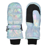 GIRLS IRIDESCENT QUILTED SKI MITTEN