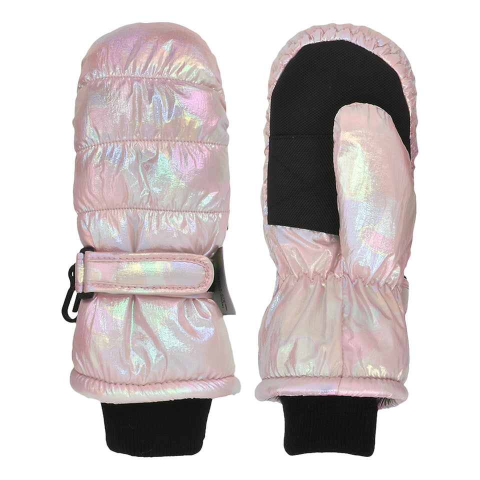 GIRLS IRIDESCENT QUILTED SKI MITTEN