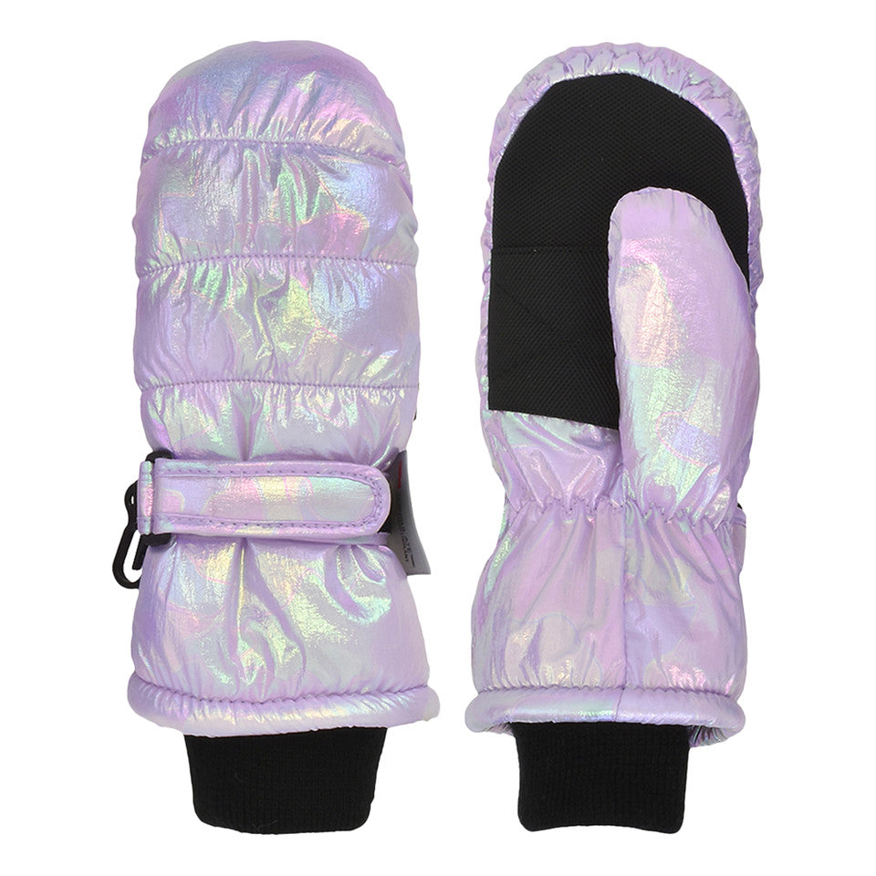 GIRLS IRIDESCENT QUILTED SKI MITTEN