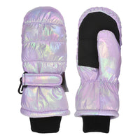 GIRLS IRIDESCENT QUILTED SKI MITTEN