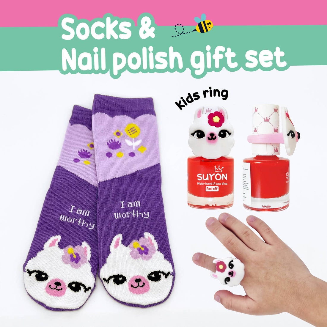 Llama Nail & Socks Gift Set (4-7Y)