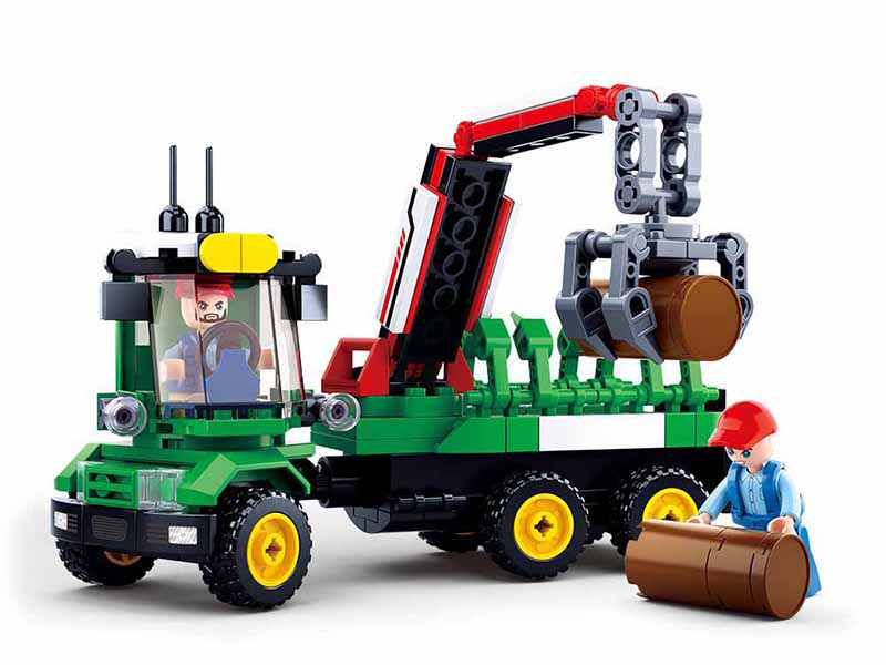 Farm Log Transporter Building Brick Kit (209 pcs)