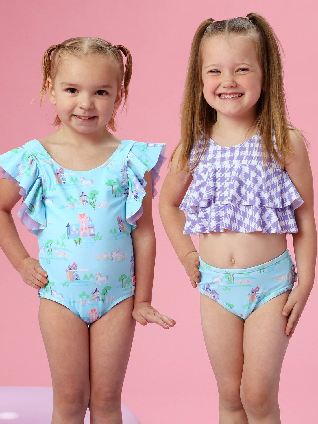Girls Once Upon a Castle Butterfly Sleeve One Piece Swimsuit