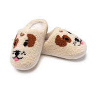Indoor / Outdoor Slippers - Kids - Puppy Dog Faces - Cream