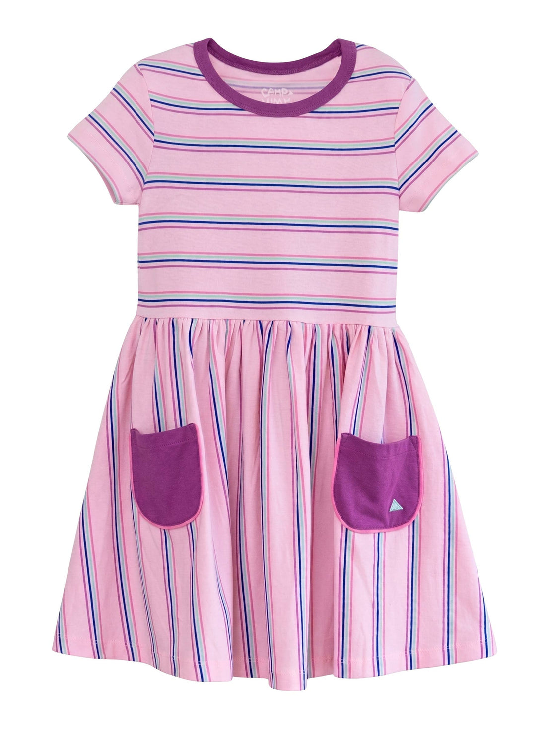 Everywhere Dress | Girls Short Sleeve Dress | Soft Dress [Strawberry Stripe]