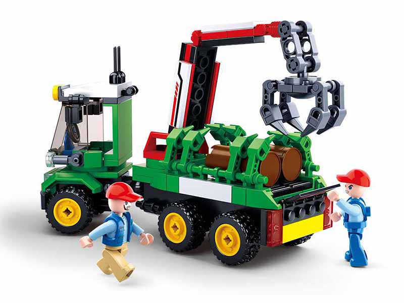 Farm Log Transporter Building Brick Kit (209 pcs)
